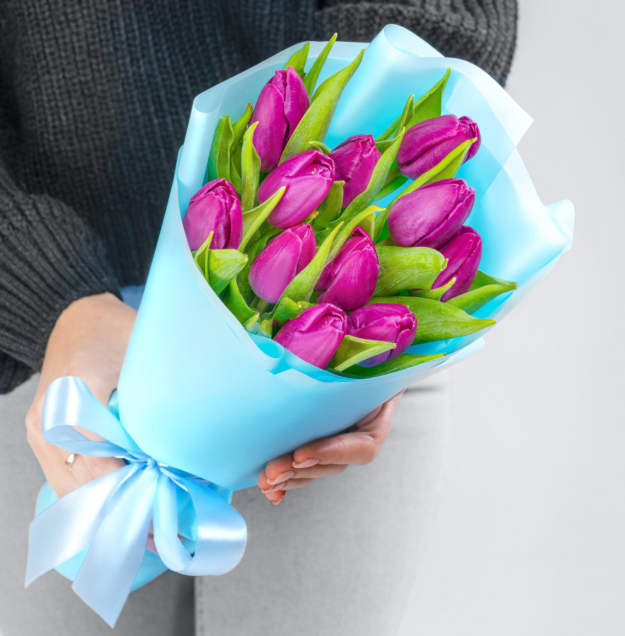 11 Фиолетовых Тюльпанов