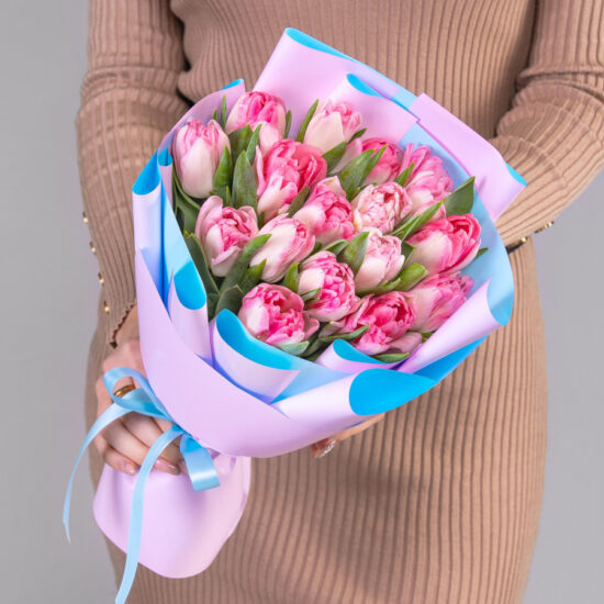 15 Розовых Пионовидных Тюльпанов