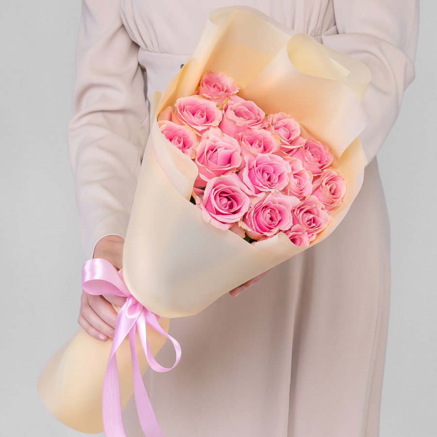 15 Розовых Роз (60 см.)