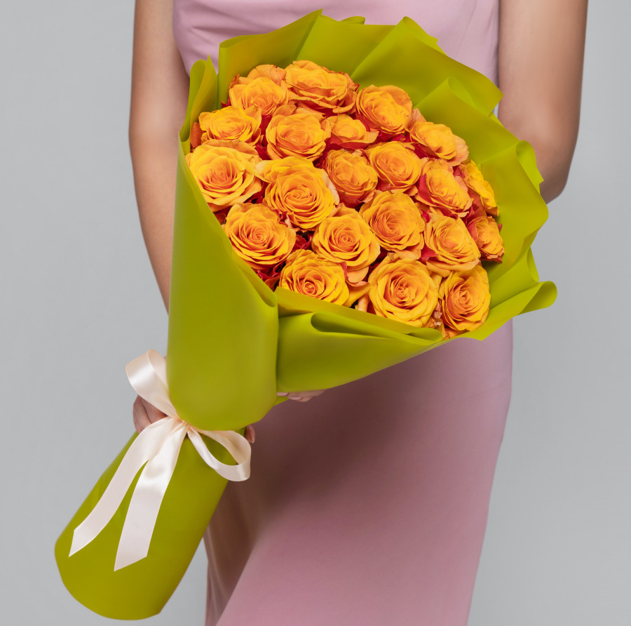 21 Оранжевая Роза (70 см.)