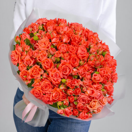 45 Кустовых Коралловых Роз (40 см.)