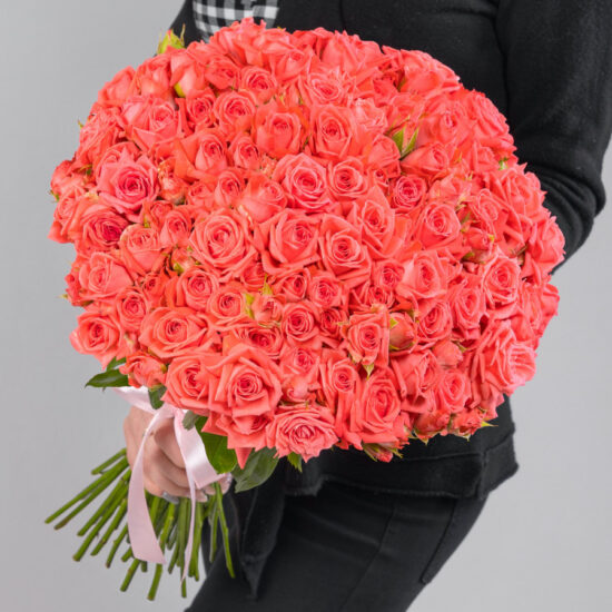 45 Кустовых Коралловых Роз (50 см.)