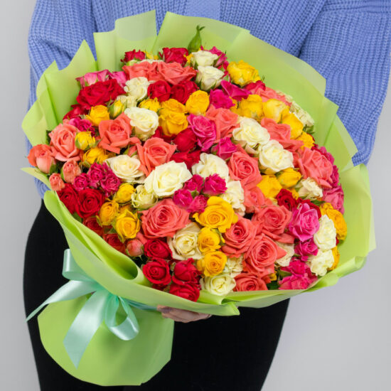 45 Кустовых Роз Микс (40 см.)