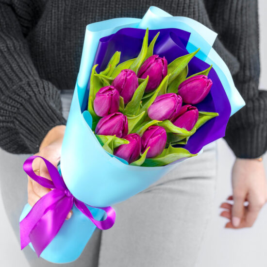 9 Фиолетовых Тюльпанов