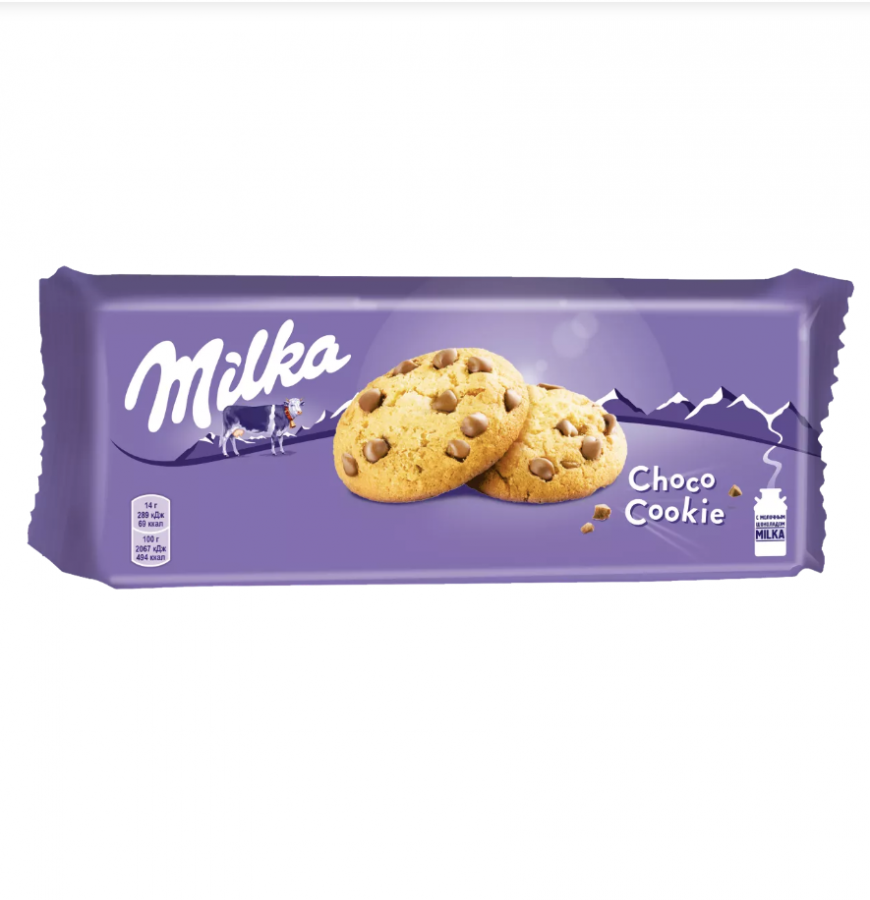 Печенье "Milka" с кусочками молочного шоколада - 168 гр.