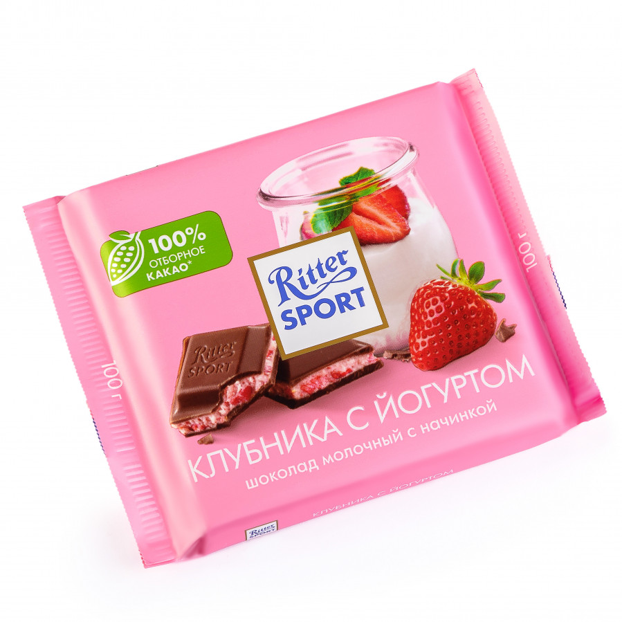 Шоколад "Ritter Sport" Клубника (Молочный) 100 гр.