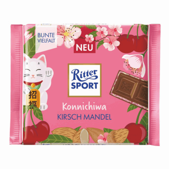 Шоколад "Ritter Sport" Konnichiwa Миндаль-Вишня (Молочный) 100 гр.