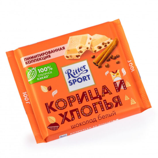 Шоколад "Ritter Sport", Корица и Хлопья 100 гр.